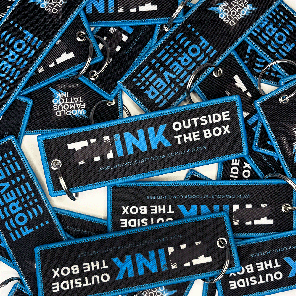 ThINK Outside the Box LIMITLESS Keychain World Famous Tattoo Ink