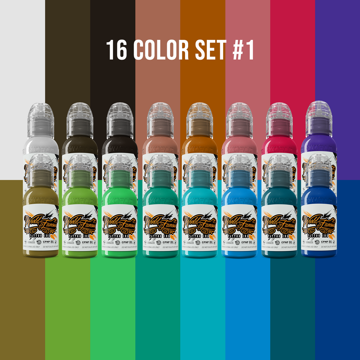 World Famous 16 Color Ink Set #1 | World Famous Tattoo Ink
