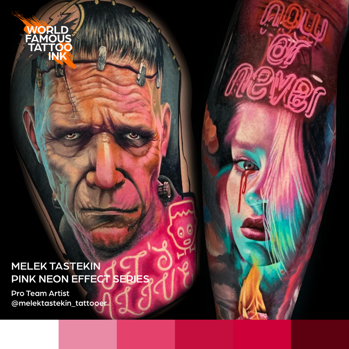 Melek Tastekin Pink Neon Effect Series – World Famous Tattoo Ink