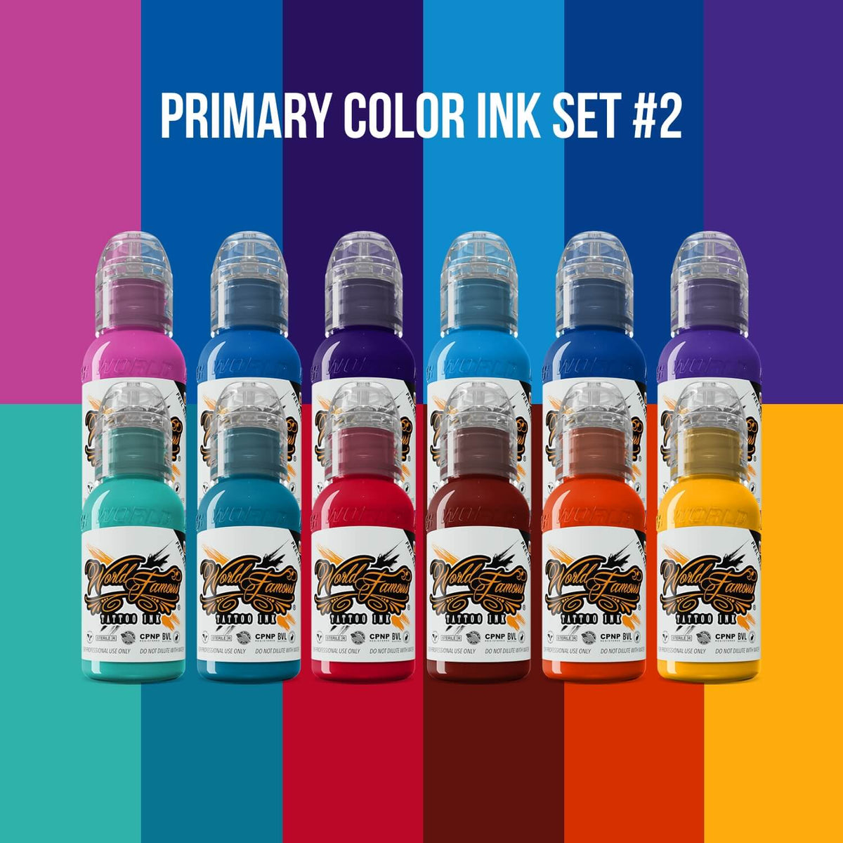 World Famous Primary Color Ink Set 2 World Famous Tattoo Ink