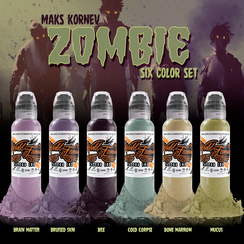 6 Bottle Mak's Zombie Set  |  World Famous Tattoo Ink  |  1oz