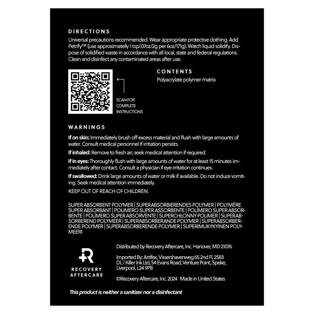 Recovery Petrify Ink Sponge — 6oz Needle Nose Bottle - World Famous Tattoo Ink