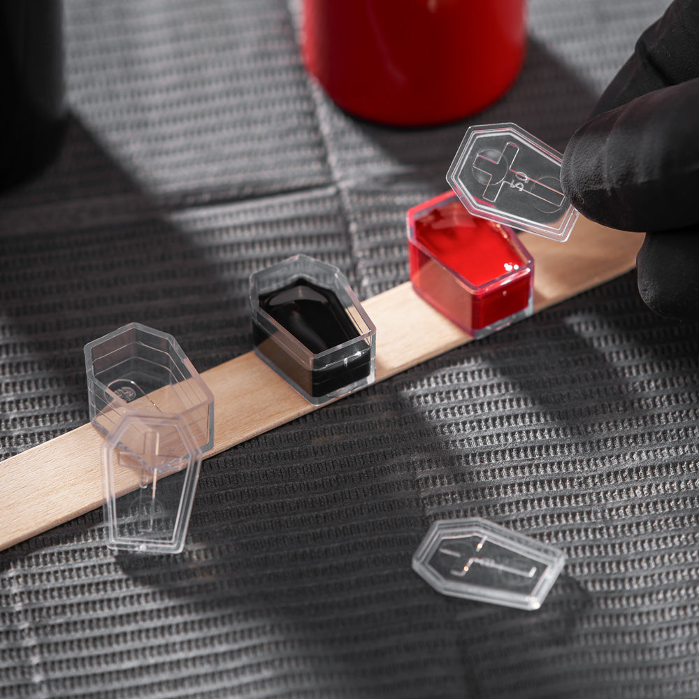 Saferly Coffin Ink Caps — #25 — Bag of 200 — Pick Color - World Famous Tattoo Ink