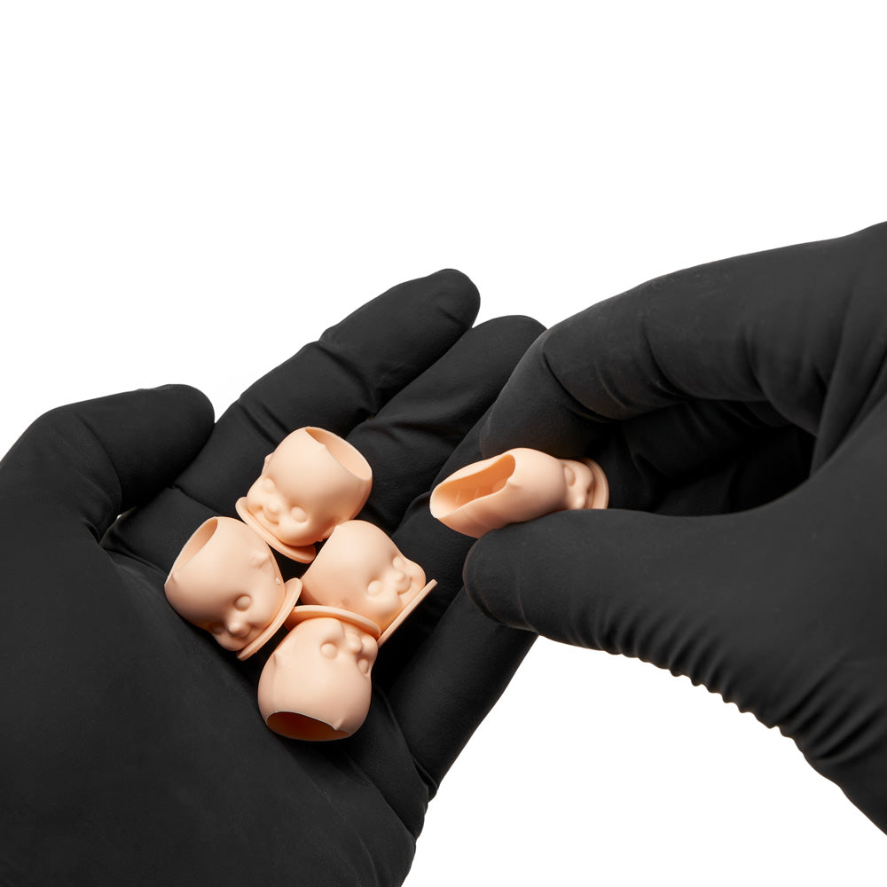 Saferly Cutie Doll Head Silicone Ink Caps —Size #16 (Large) — Bag of 200 - World Famous Tattoo Ink