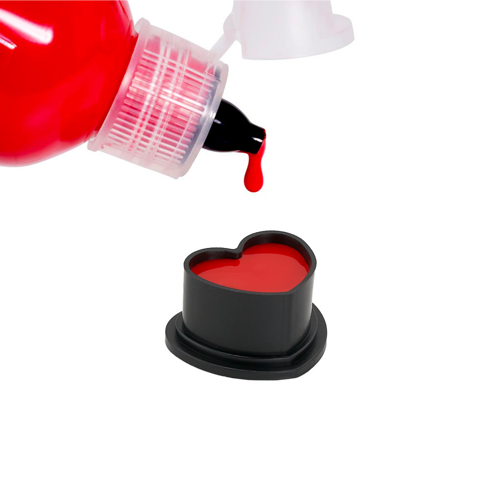 Saferly Heart Silicone Ink Caps — Pick Size and Color — Bag of 500 - World Famous Tattoo Ink