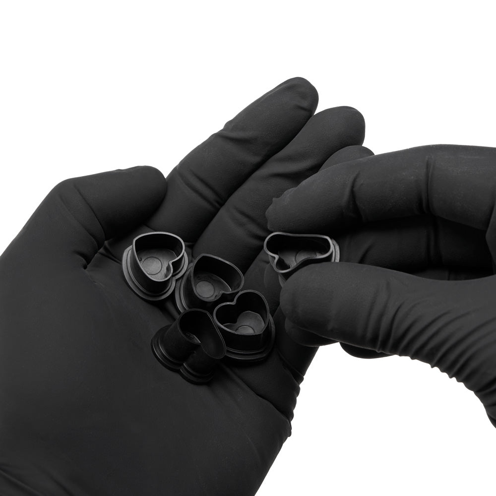 Saferly Heart Silicone Ink Caps — Pick Size and Color — Bag of 500 - World Famous Tattoo Ink