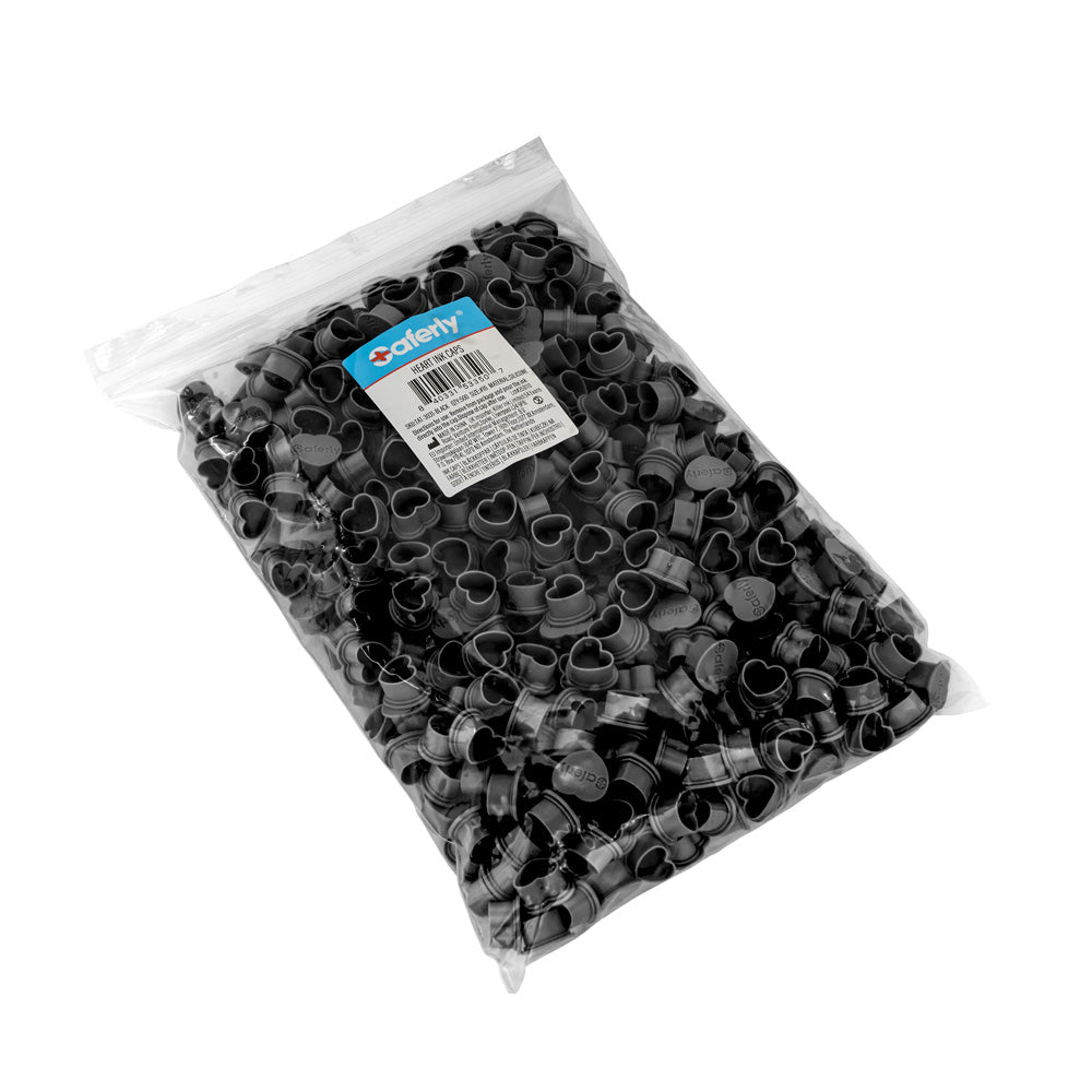 Saferly Heart Silicone Ink Caps — Pick Size and Color — Bag of 500 - World Famous Tattoo Ink