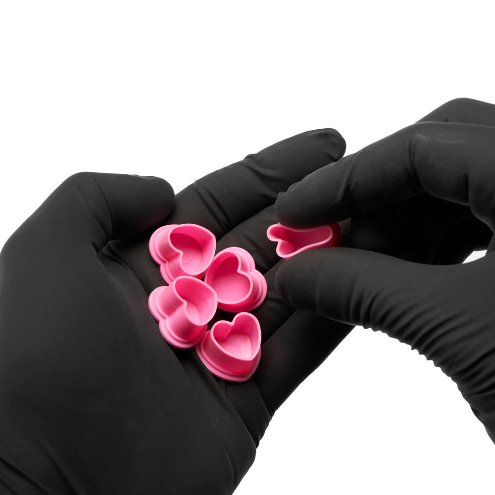 Saferly Heart Silicone Ink Caps — Pick Size and Color — Bag of 500 - World Famous Tattoo Ink