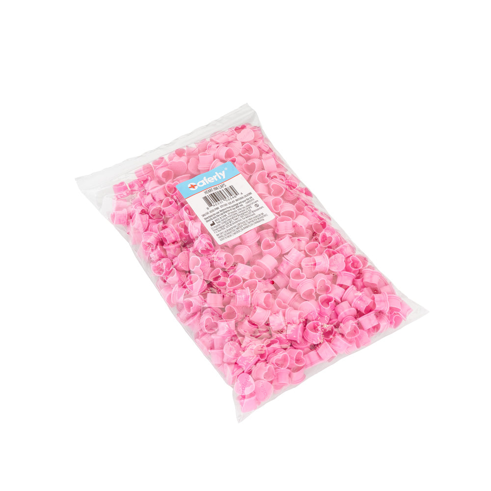 Saferly Heart Silicone Ink Caps — Pick Size and Color — Bag of 500 - World Famous Tattoo Ink