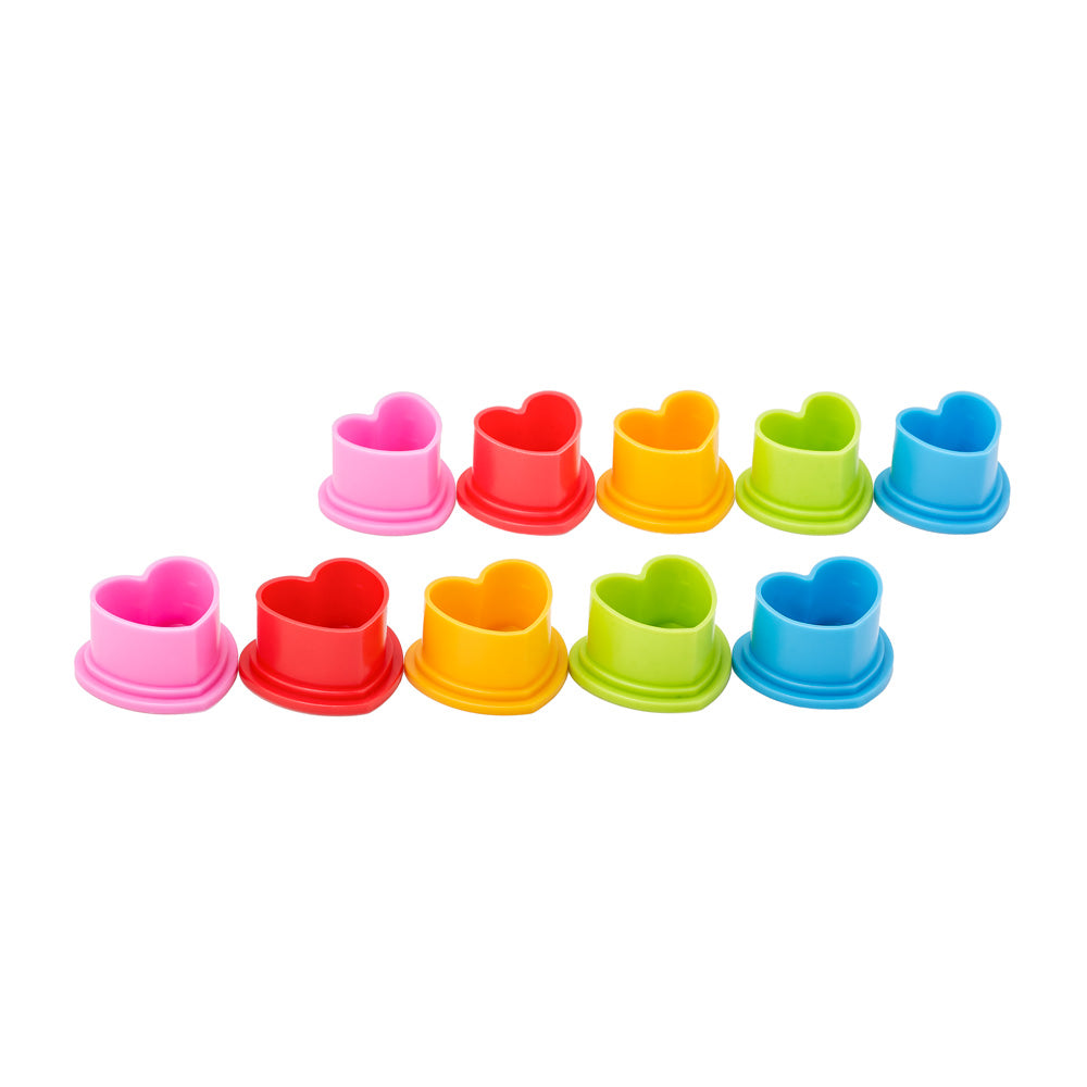 Saferly Heart Silicone Ink Caps — Pick Size and Color — Bag of 500 - World Famous Tattoo Ink