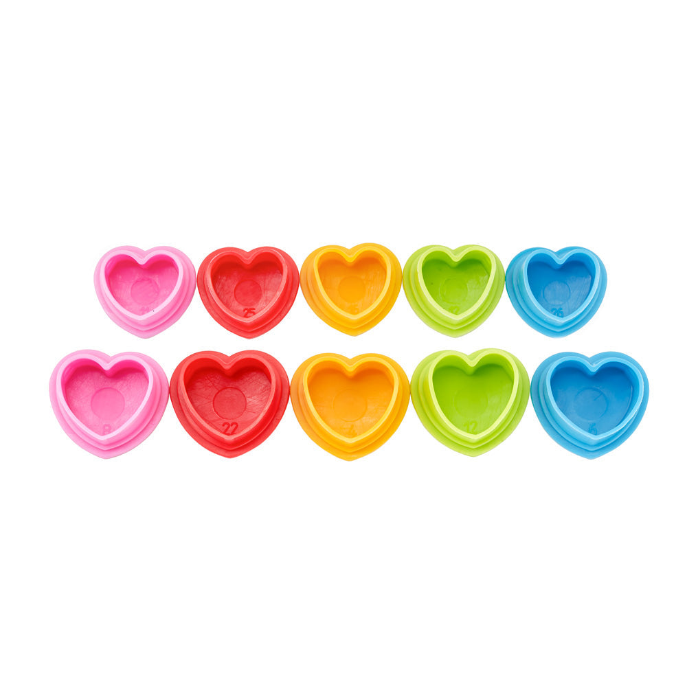 Saferly Heart Silicone Ink Caps — Pick Size and Color — Bag of 500 - World Famous Tattoo Ink