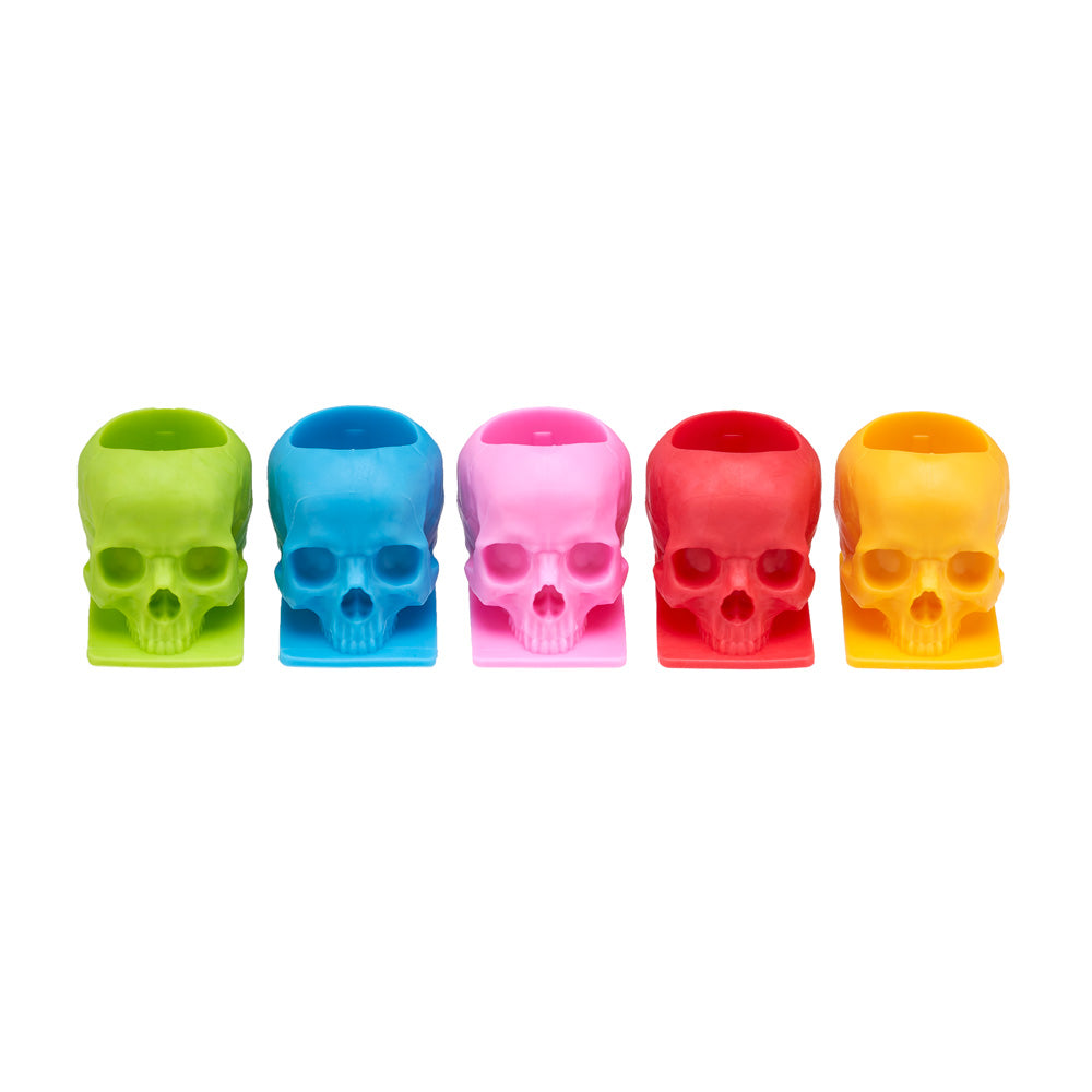 Saferly Skull Silicone Ink Caps —Size #16 (Large) — Bag of 200  — Pick Color - World Famous Tattoo Ink