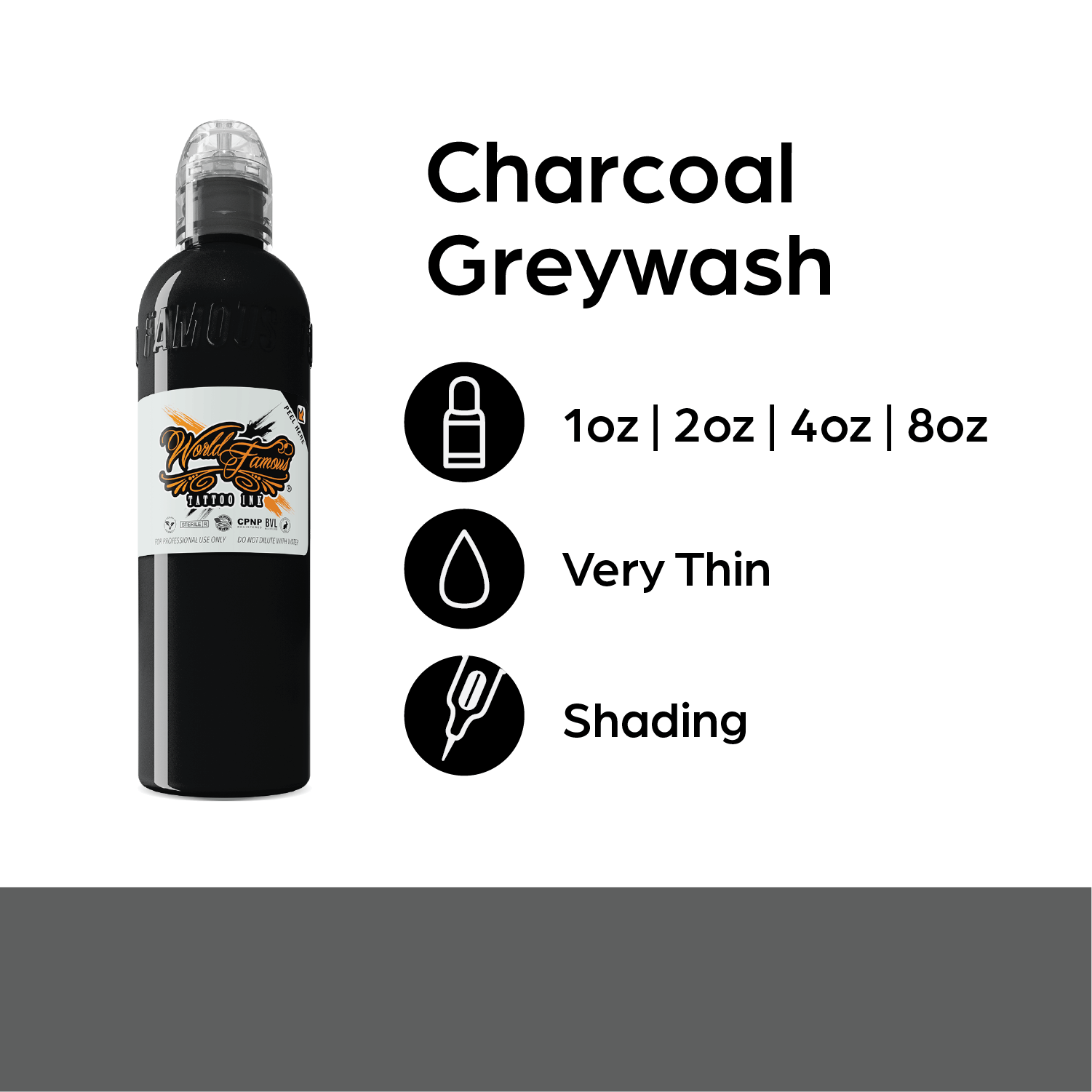 World Famous Charcoal Grey | World Famous Tattoo Ink