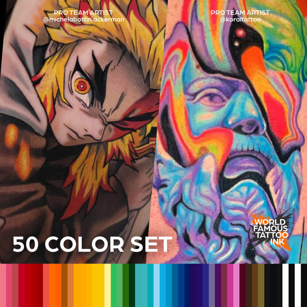 World Famous 50 Color 1oz Bottle Set - Tattoo Ink