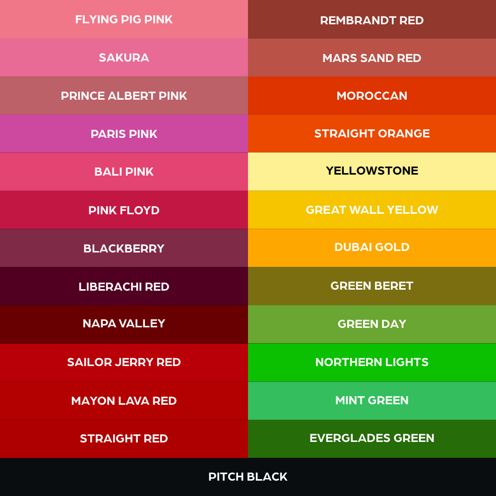 World Famous 50 Color 1oz Set | World Famous Tattoo Ink