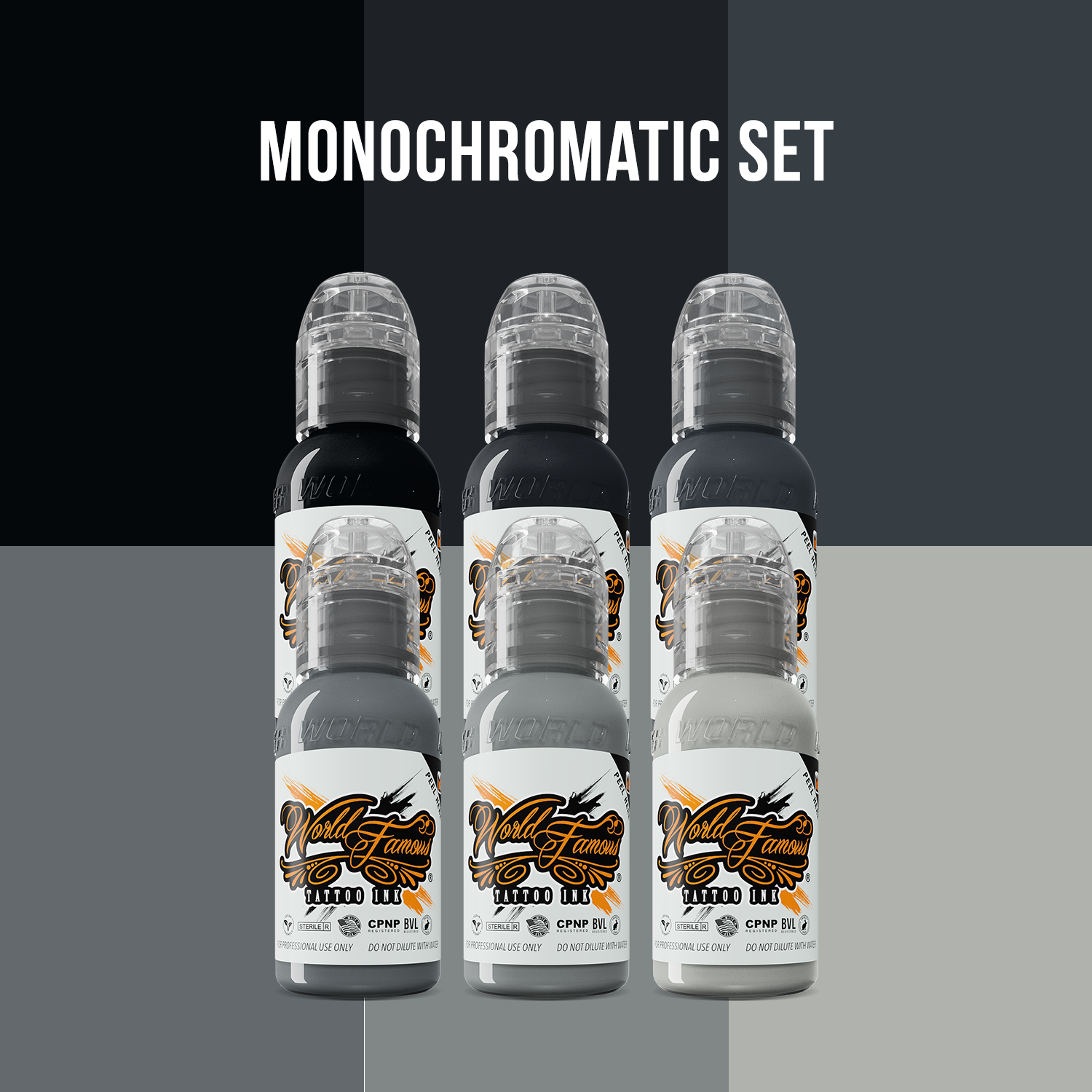 Monochromatic Tattoo Ink Set - World Famous Tattoo Ink