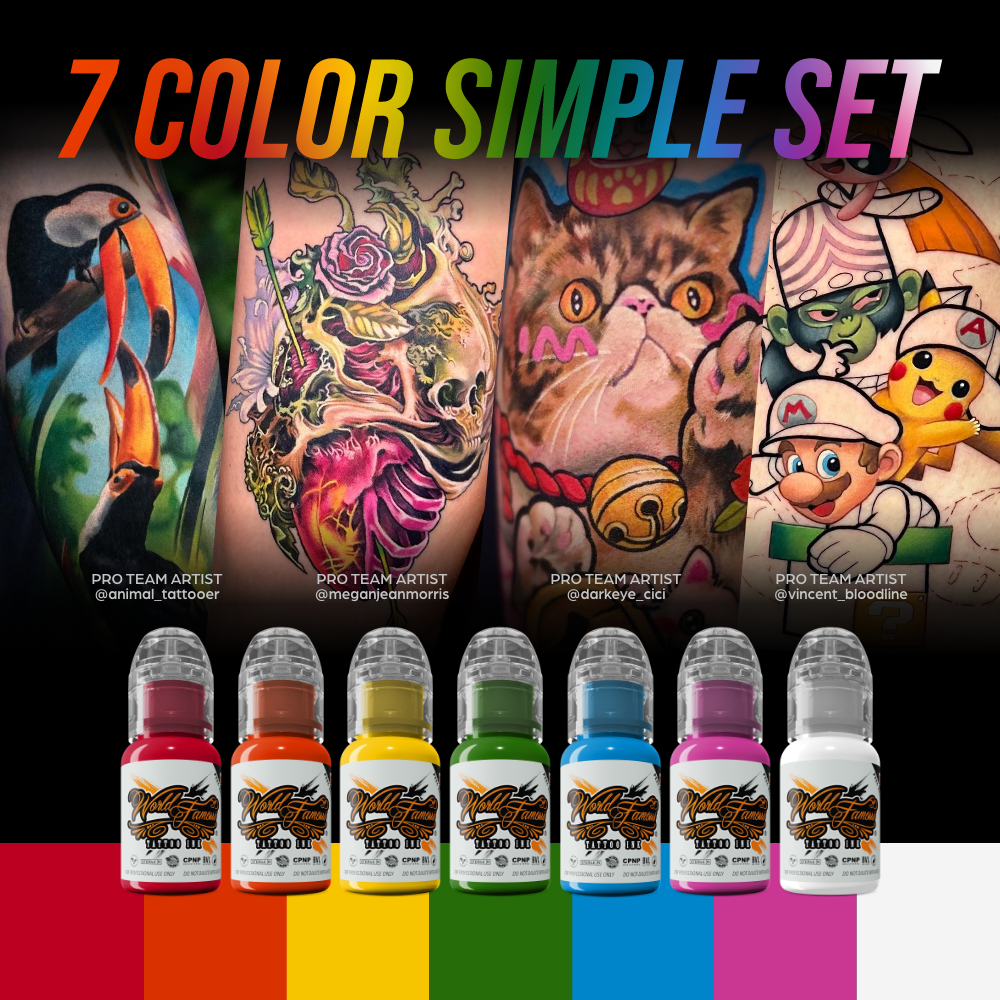 Worldm Famous Color World Famous 7 Color Simple Set | World Famous Tattoo Ink