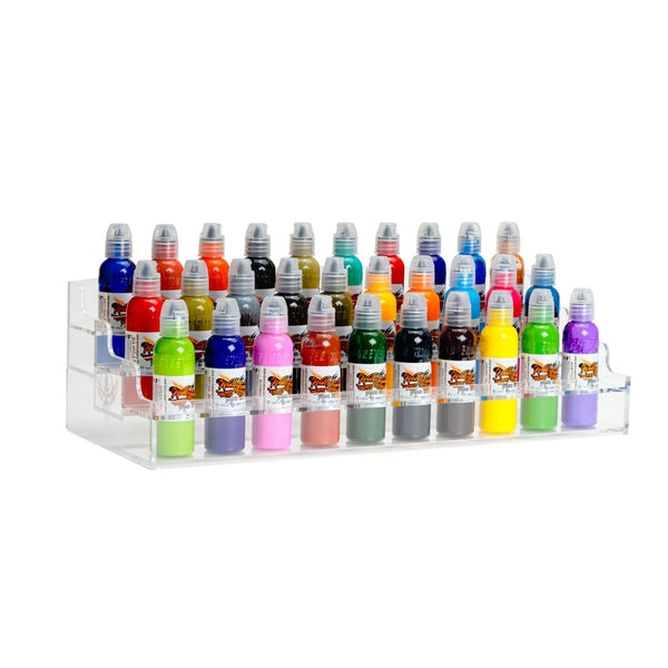 2oz Ink Bottle Holder - 30 Bottles Can be Displayed or Held - World Famous Tattoo Ink