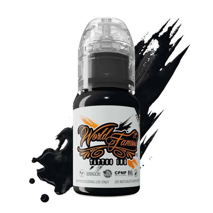 World Famous Black Tattoo Ink, Vegan and Professional Ink, Made in USA,  Legendary Outlining Black, 2 oz