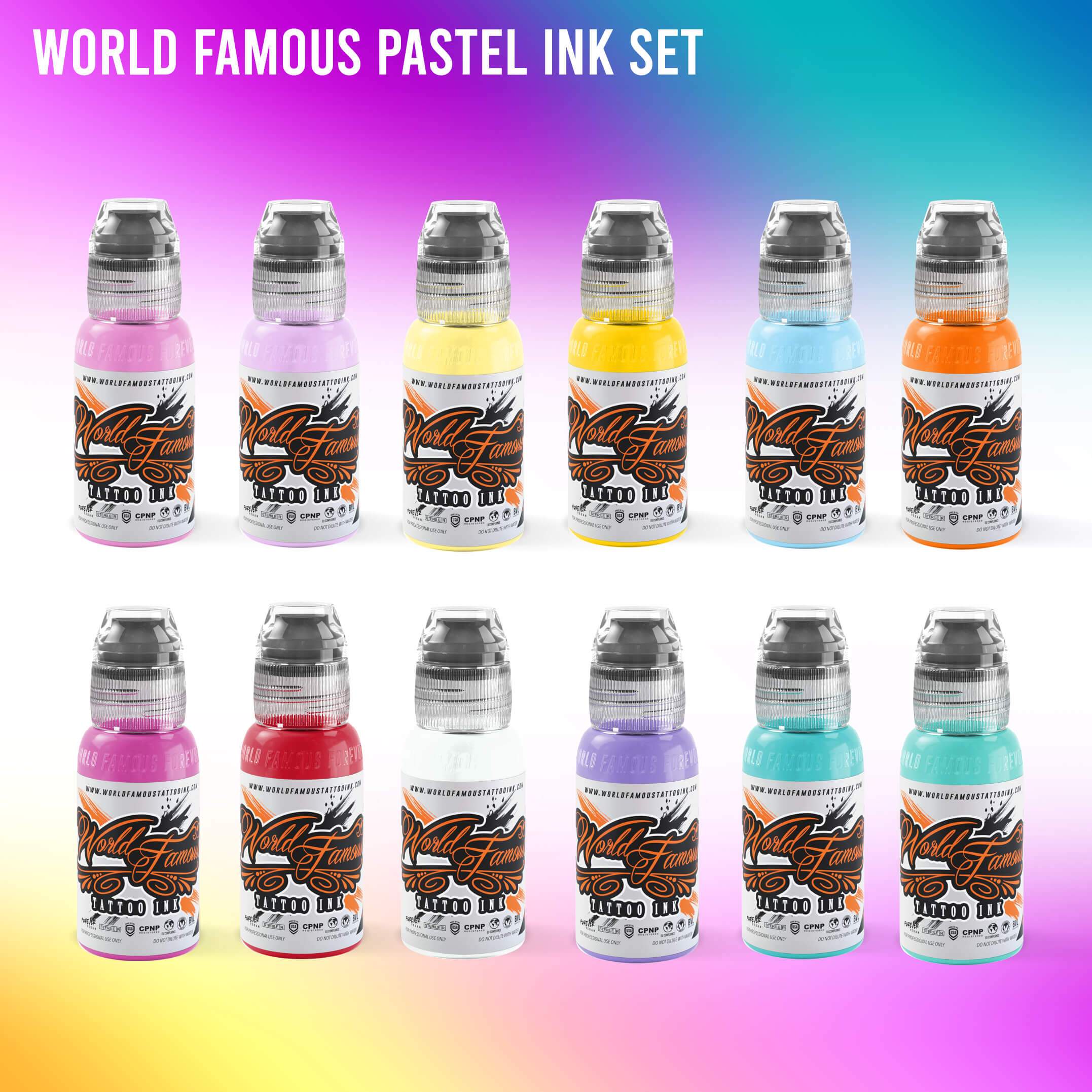 WORLD FAMOUS Tattoo Ink Red Blue Individual Bottles PICK COLORS 1/2 oz 15  ml USA