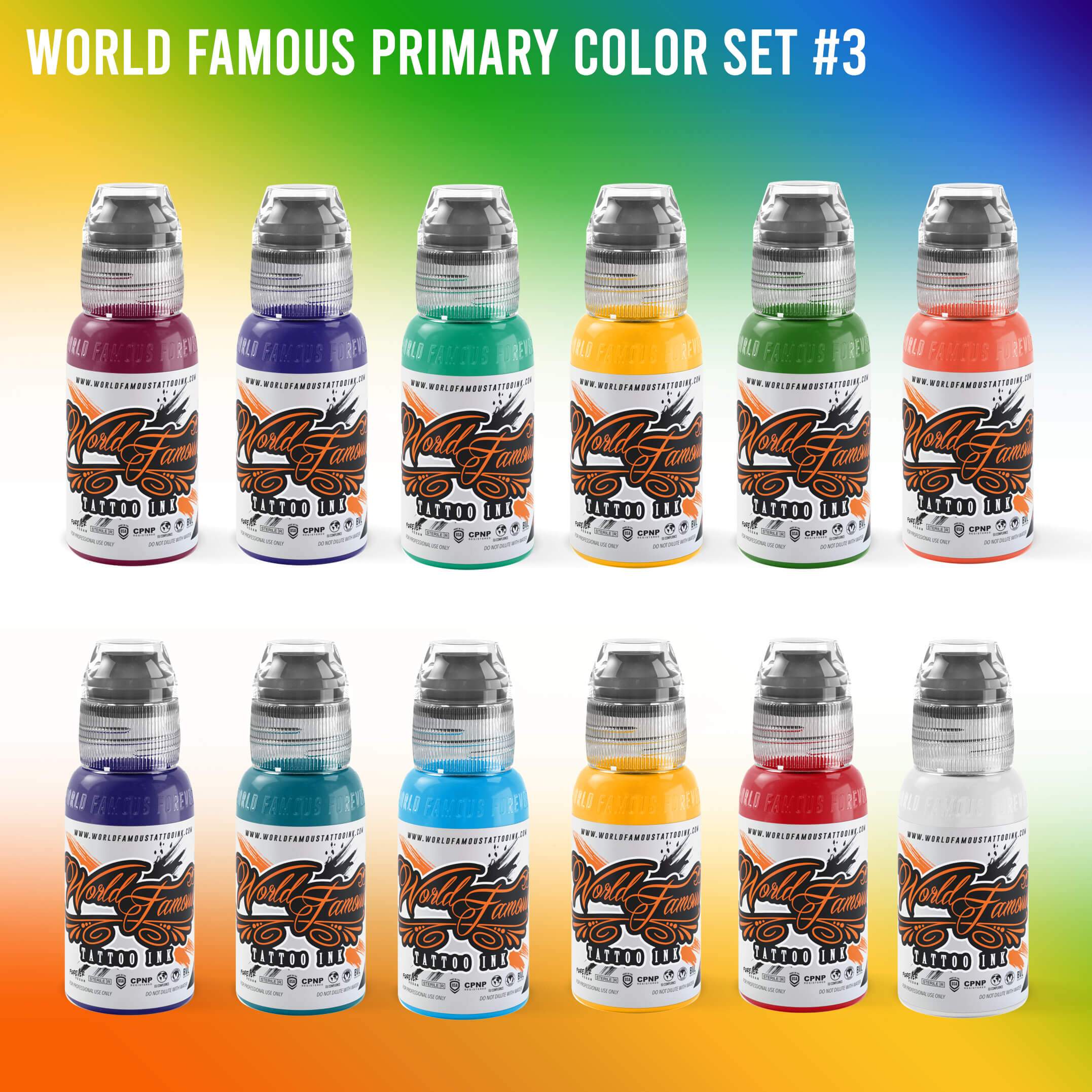 Worldm Famous Color World Famous 72 bottle Color Set - 1oz | World Famous Tattoo Ink
